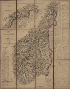 Mapa byla zveřejněna v Christianii (1845) a ukazuje Norsko